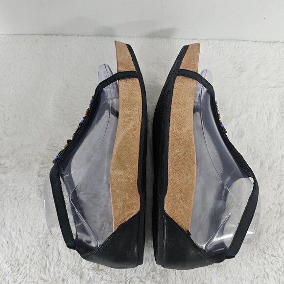 Earth Enchanting Black Beaded Sandals Boho Festival Hippie Leather Comfy 9 - Picture 7 of 15